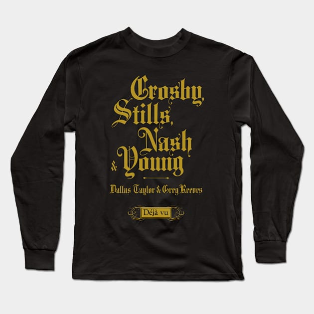 Crosby Stills Nash Young Long Sleeve T-Shirt by Kurasaki